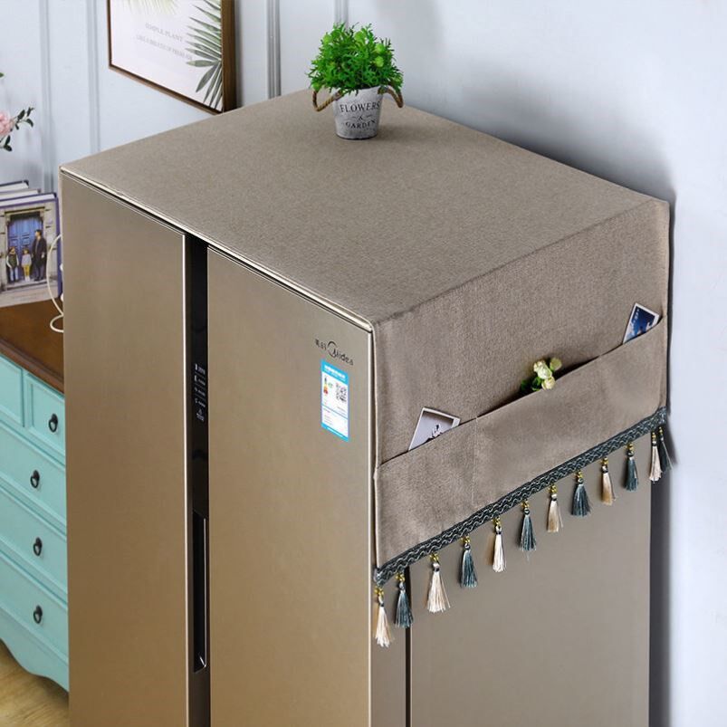Single double door refrigerator cover cloth washing machine waterproof and ash-proof bed bag microwave cover towel Nordic refrigerator dust cover