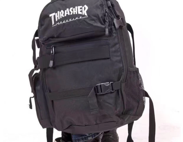 THRASHER gói ba lô thời trang trượt ván phong cách Harajuku du lịch ngoài trời máy tính xách tay cặp sinh viên cuốn sách ba lô - Ba lô