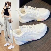 Leather daddy shoes womens shoes 2021 new spring and autumn white all-match sports summer casual shoes tide shoes