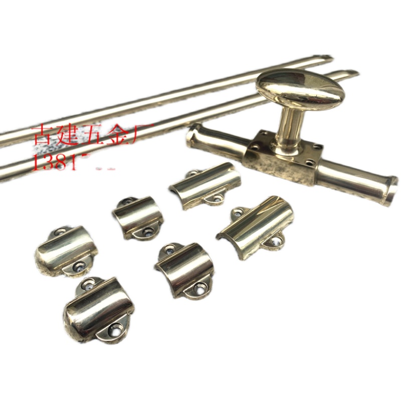 Old Yangfang door and window imitation ancient heaven and earth pin display overall cabinet wood door pure copper Ming-fit bolt on floor window heaven and earth