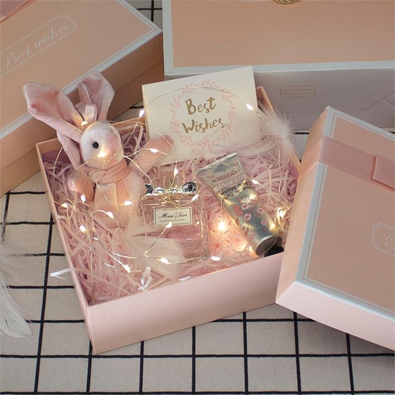 Korean version of the wedding story pink birthday gift box creative gift box oversized ins wind exquisite empty box