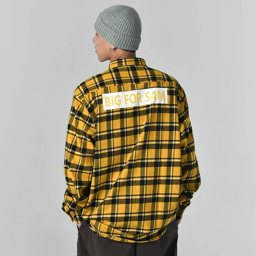 BIG FOR SAM Tide, осенняя рубашка в стиле хип-хоп для влюбленных, в американском стиле, свободный крой