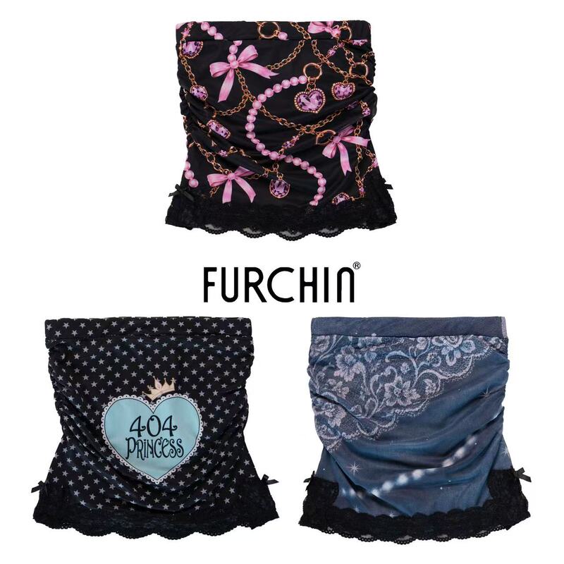 Furchin Ss2026 Tight-Fitting Mesh Printed Lace Elastic Tube Top Skirt Furchin Ss2026 Tight-Fitting Mesh Printed Lace Elastic Tube Top Skirt