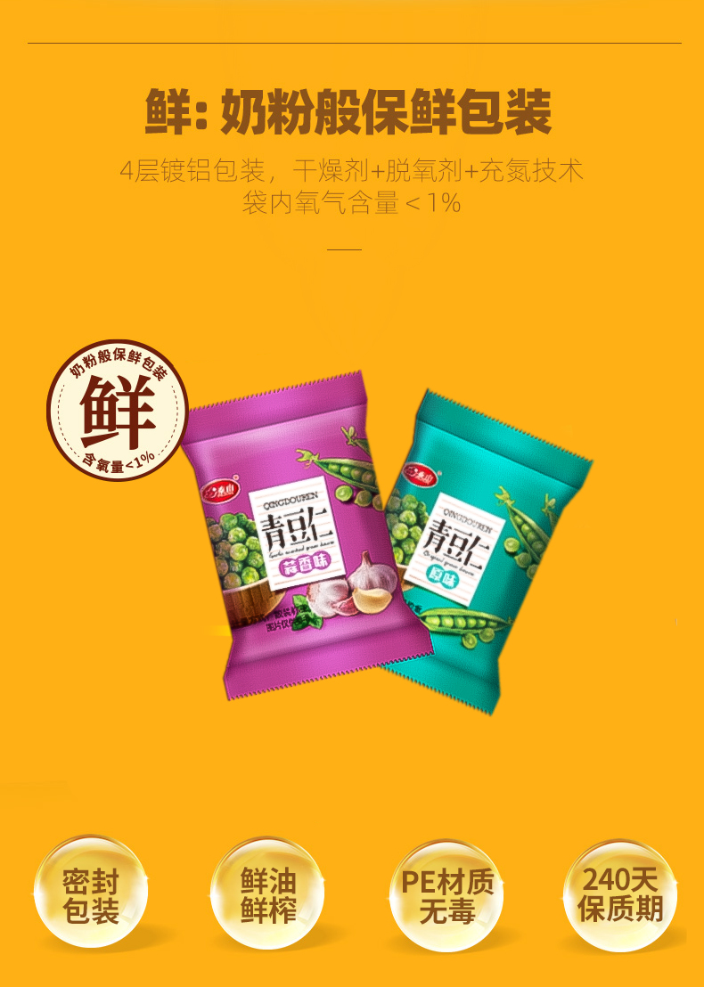【旗舰店】泰山青豌豆500g40包