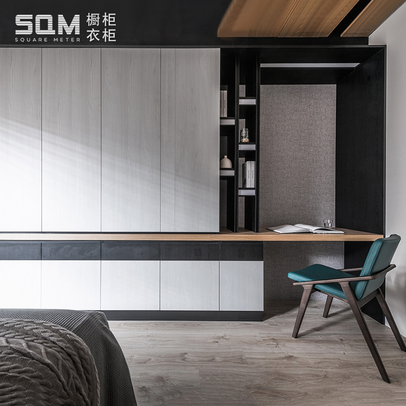 Set circle SQM wardrobe custom light luxury simple swing door bedroom overall wardrobe custom whole house custom design