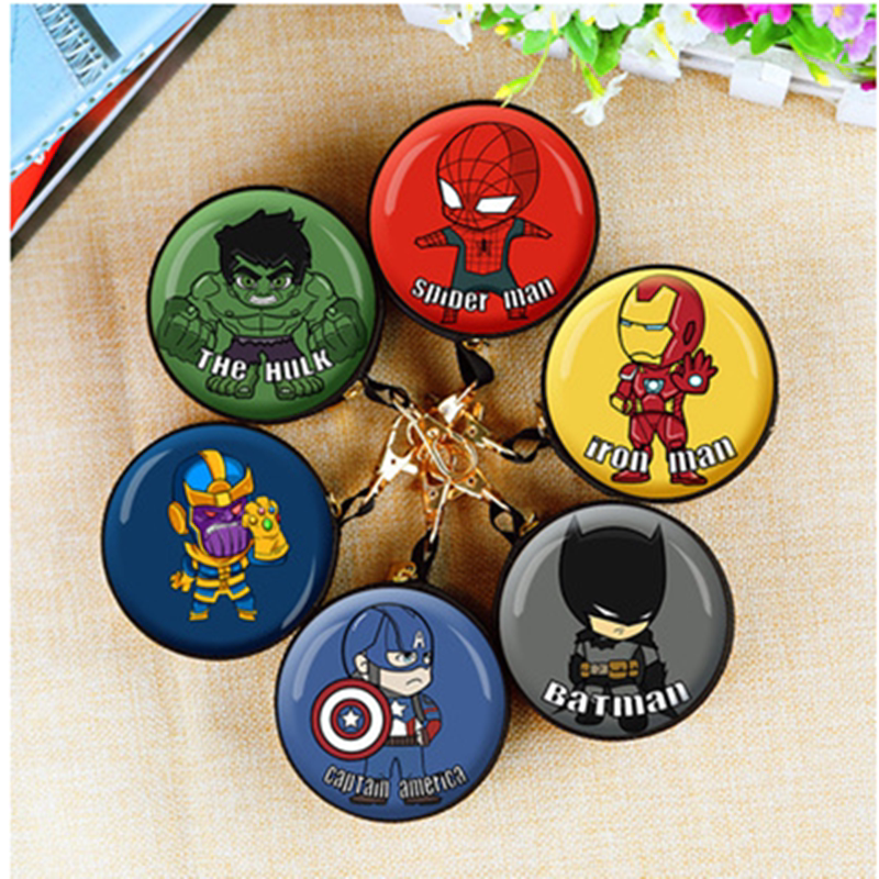 Marvel Iron Man Captain America Spider-Man Zipper Bag Storage Bag Coin Purse Captain Marvel Earphone Cable Bag Data Cable