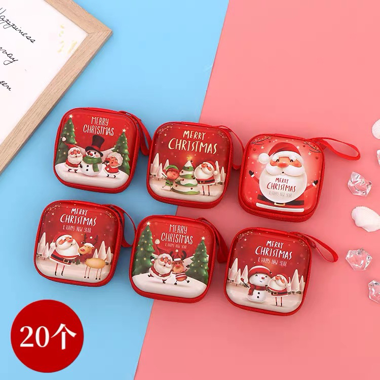 Christmas Candy Box, Christmas Small Gifts for Kidsren, Tinplate Coin Purse, Zipper Bag, Student Gifts, Small Prizes