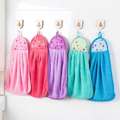 Wipe hand towels Hanging Adult Super Super Absorbent increase Home Cute Coral Suede South Korea Makeup room with hand towels