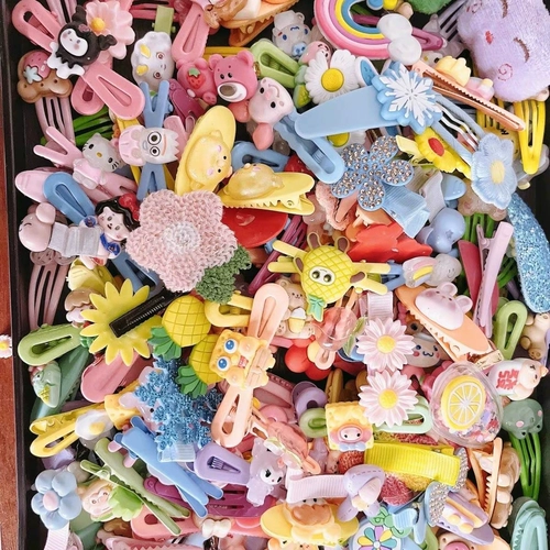 Смешанная мультяшная заколка для волос, пластиковый квадратный аксессуар для волос, 9.9м