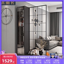  Home light luxury wine cabinet Entrance cabinet partition shoe cabinet integrated modern simple wrought iron screen living room glass display cabinet