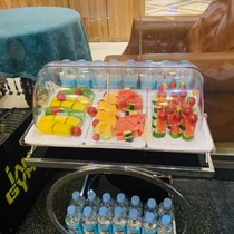 Imitation porcelain split cold food display plate with lid buffet sallow sauce seasoning ice powder cooked food cake dessert display