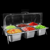 Large stainless steel buffet display plate with lid braised vegetable display stand to store bread pastry cold vegetables and fruit tray