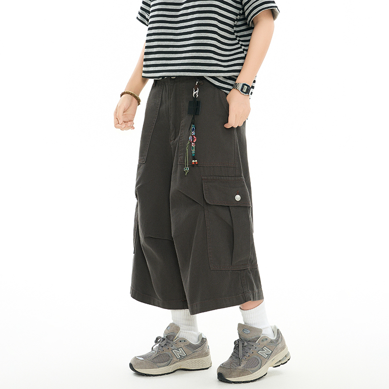 Ayudai Retro Multi-Pocket Wide-Leg Cargo Pants for Men, Summer Loose Trendy Brand Sports Versatile Straight-Leg Cropped Pants for Women Ayudai Retro Multi-Pocket Wide-Leg Cargo Pants for Men, Summer Loose Trendy Brand Sports Versatile Straight-Leg Cropped Pants for Women