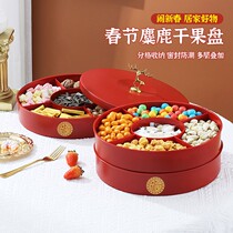 New Year Fruit Tray Living Room Home Candy Box Red Festive Dry Fruit Containing Box Nut Snacks Placed Pan Accustomed 3417