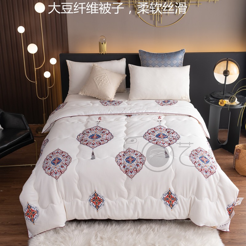 Warm quilt core thickened 2021 autumn and winter new soybean fiber quilt single and double child mother quilt spring and autumn bed quilt