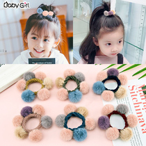 Korean childrens hair ornaments multi-color imitation mink hair ball hair rope Baby cute wild hair circle does not hurt hair rubber band headdress