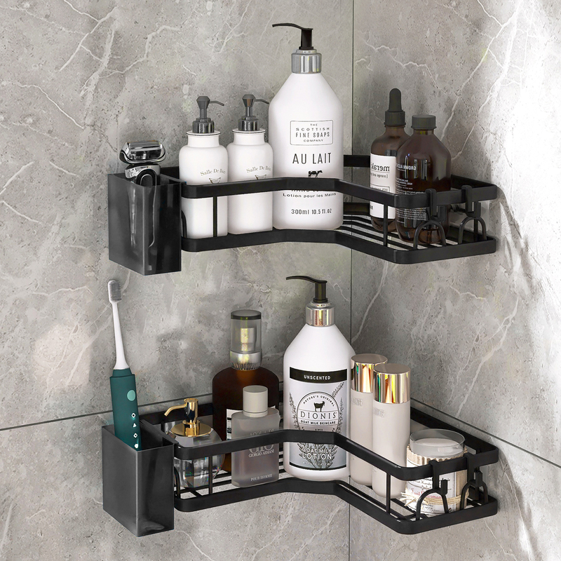 Bathroom Shelf, No-Drill Shower Room Triangular Basket, Toilet Shower Gel, Bathroom Toothpaste Organizer Storage Rack