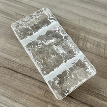 Ice pattern hot melt transparent solid perforated glass tiles ultra white square crystal tiles club bathroom bar partition landscape wall