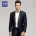 Romon / Romon nam suit 2018 chuyên nghiệp thời trang phù hợp với kinh doanh chú rể màu đen váy cưới nam - Suit phù hợp