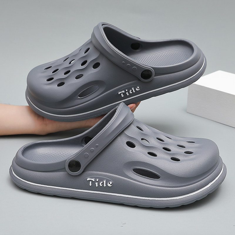 Dongle Shoes Men's Summer Outwear Home Use Muted Outdoor Sandals Anti-Slip Baotou Beach Big Head Sandals Male Tide