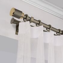 Curtain rod Perforated bracket Toro rod Single rod Old-fashioned side fixed slide rail ceiling thickened hook