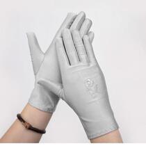 Womens sunscreen gloves Womens spring and Autumn thin electric car dance etiquette elastic spandex jewelry UV-proof breathable