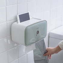 Wall-mounted waterproof tissue box toilet paper box toilet toilet non-punching creative paper roll paper tube tissue holder