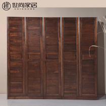 Shishang Yaxuan Modern Chinese style full solid wood wardrobe two three four five door wardrobe Bedroom wardrobe locker customization