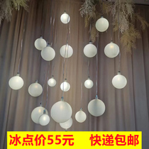 Wedding props cream white ball dragon ball chandelier wedding stage ceiling decoration window activities