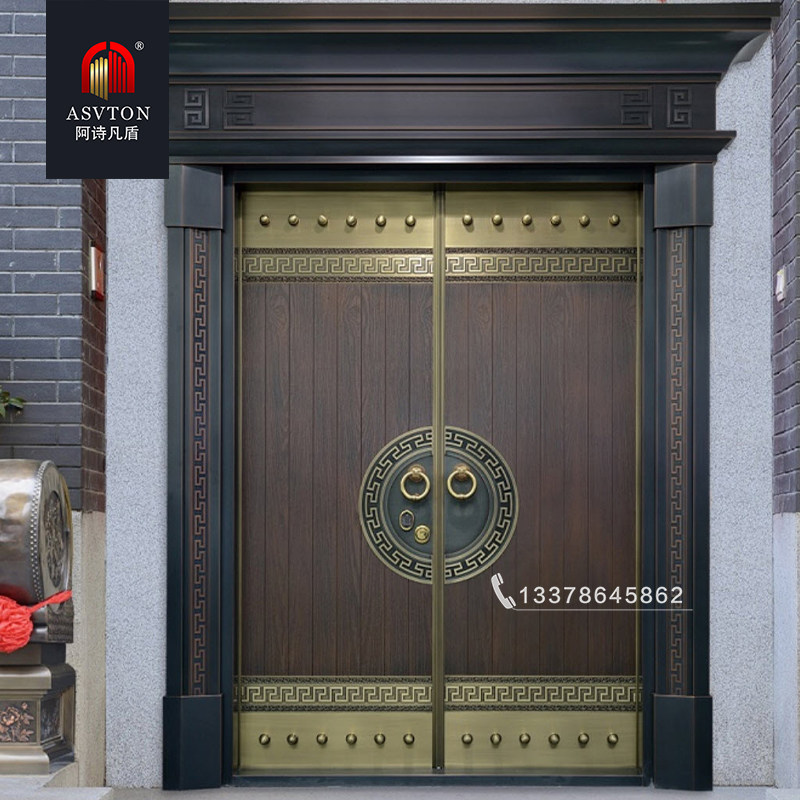 Cast aluminum door home country child mother security door villa door double door rural self-built house entry aluminum alloy door