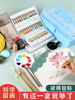 Beginner's Set of Chinese Painting Materials with 12 or 24 Colors, Complete Set of Chinese Painting Supplies and Tools, Ink Painting for Beginners, Professional High-Grade Fine Brushwork Materials, Single Brush for Elementary School Students and Art Students