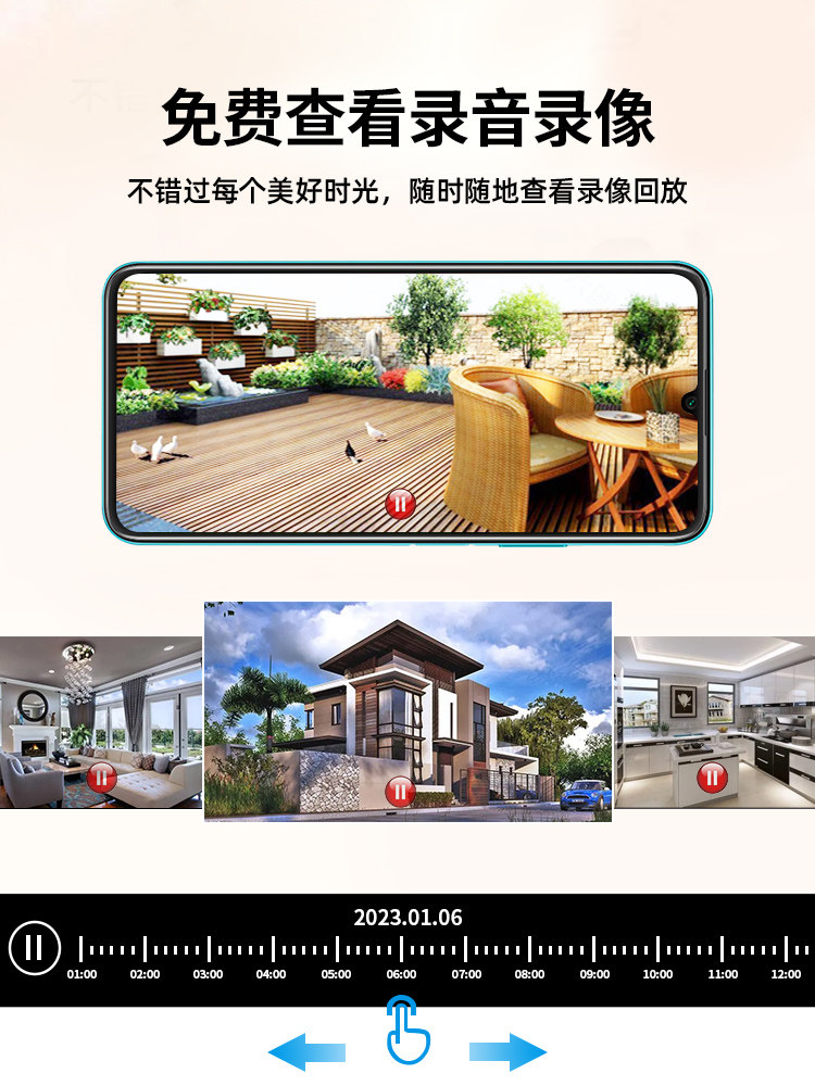 360-Degree No Blind Spot Home Outdoor Camera Wireless Wifi Can Be Connected to Mobile Phone for Remote Viewing Outdoor Night Vision High-Definition Set Home Panoramic Outdoor Dome Camera No Network Required 4g with Voice