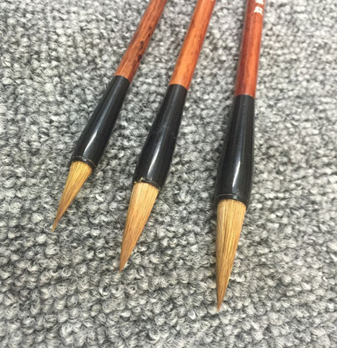 Ho's pen large small and medium-sized Lanzhu wolf mush brush calligraphy country painting brush pen room Four Treasure