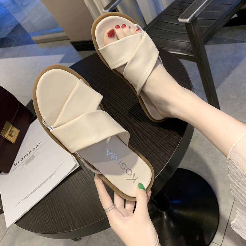 Slippers for women wear 2020 summer new slippers for women wear lady style fashion versatile non-slip flat slippers for women