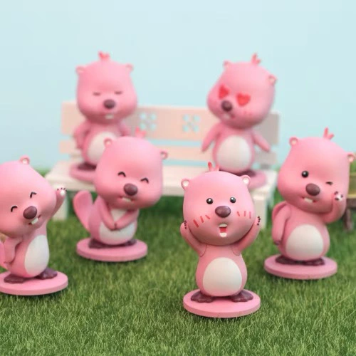 Розовая кукла, настольная милая фигурка, Южная Корея, енот