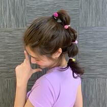 Net red ins Korea new hair tie girl cute little flower ball candy color Hairband headdress hair wear head rope women