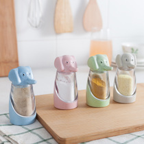 Wheat Straw Small Elephant Seasoning Jar Creative Kitchen Supplies Barbecue Hut Pepper Powder Seasoning Box