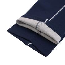 A bar school uniform pants A bar Navy blue spring and autumn and summer thin fat smooth single layer white edge large size movement