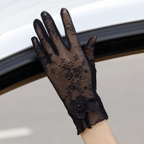 Wearing a cheongsam matching black lace gloves female retro sexy Sexy Black Yarn Thin style Senior name Yuanyan Wind Lady Wind