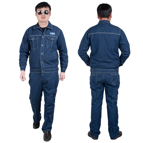 Летняя чистая хлопчатобумажная джинсовая одежда Установите мужскую домашнюю силовую сетку