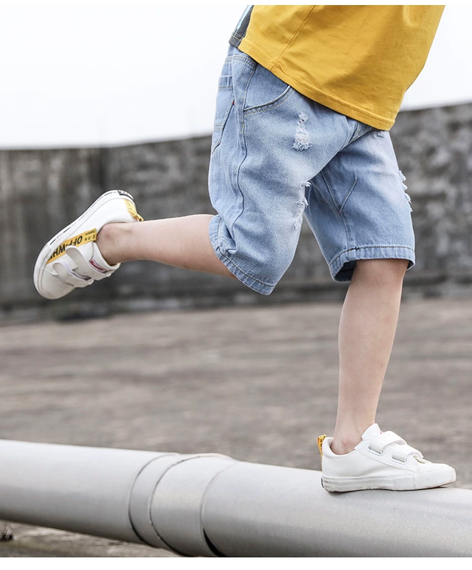 Quần short bé trai 2019 cho trẻ em mới 5 chiếc quần mùa hè trong quần trẻ em lớn phần mỏng lỗ rộng - Quần