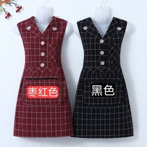 Apron new womens zipper pocket lapel Kitchen home to work foreign style work clothes Xinjiang cotton work