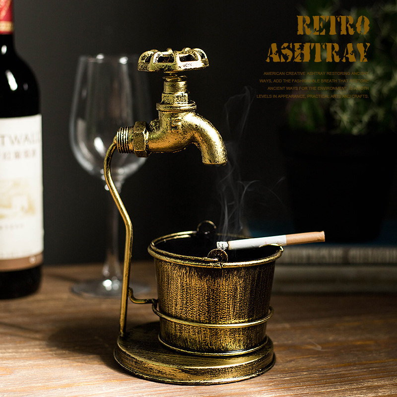 Creative home living room ashtray decorations high-end industrial style milk tea shop bar personality knick-knacks