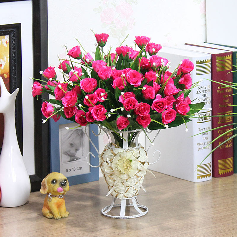 Living room dining table coffee table decoration plastic fake flower set simple decoration home room indoor simulation flower arrangement potted plant