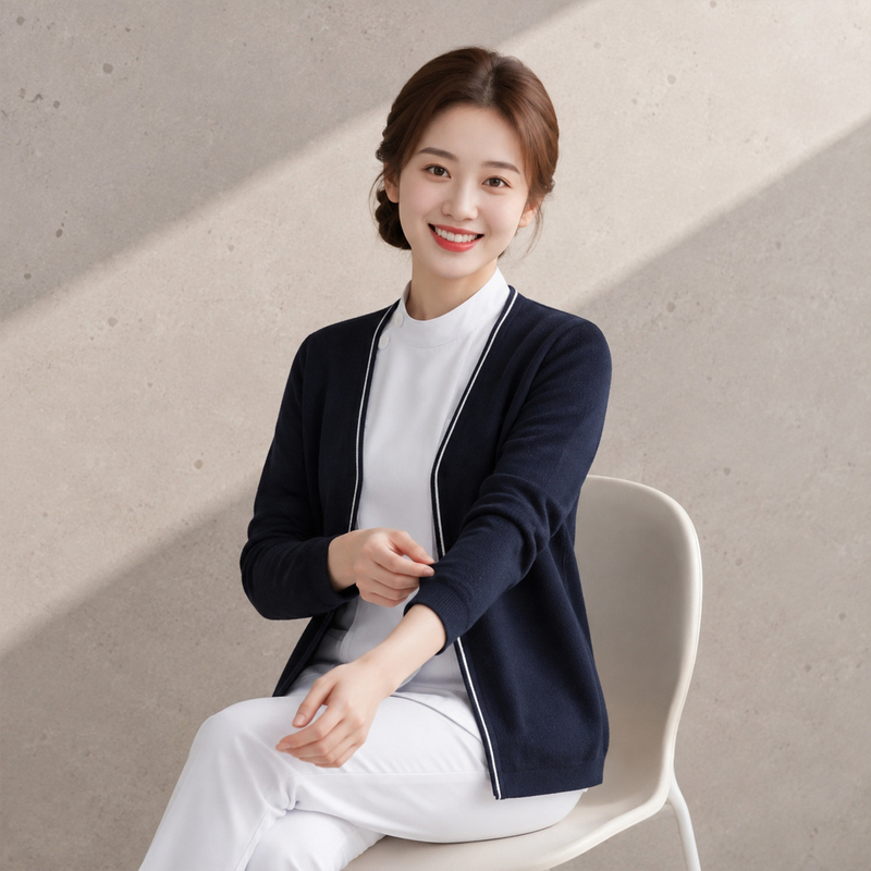 Medical Staff Cardigan Sweater Outerwear Workwear Korean Style Nurse Sweater for Women Autumn and Winter Fine Knit Sweater for On-Duty Wear Medical Staff Cardigan Sweater Outerwear Workwear Korean Style Nurse Sweater for Women Autumn and Winter Fine Knit Sweater for On-Duty Wear
