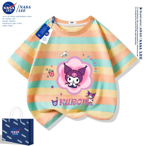 Хлопковая футболка с коротким рукавом, летняя одежда, детские блестки для ногтей, новая коллекция