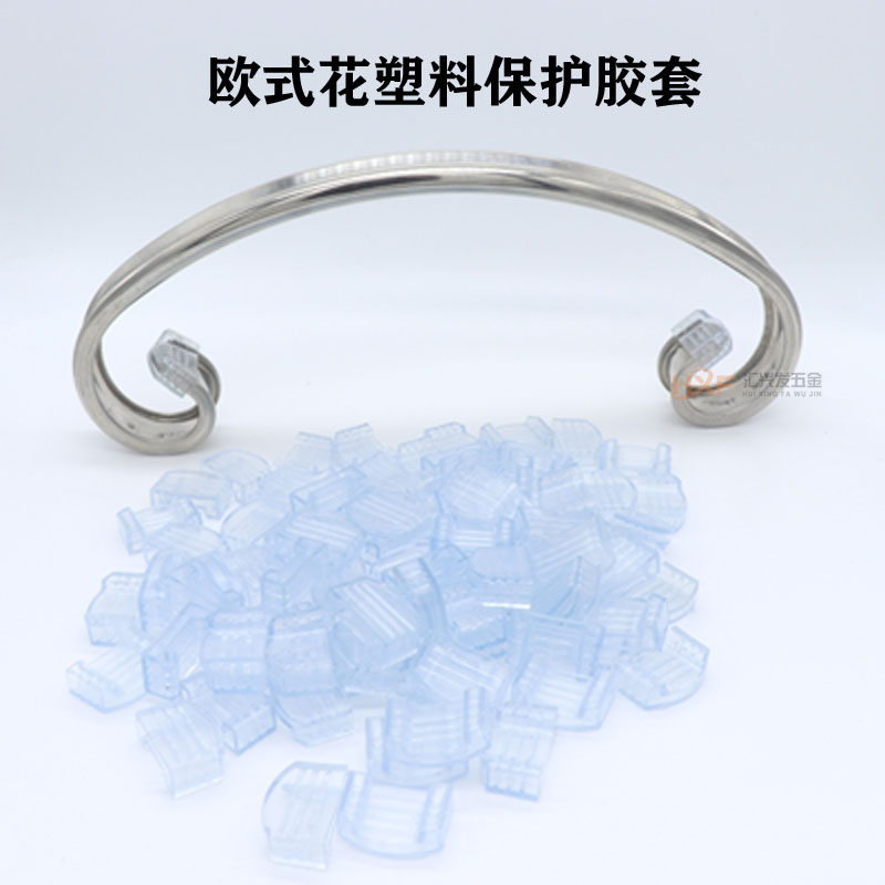 Stainless steel European-style flower plastic protective rubber grain soft rubber outer tube plug plug head anti-cut hand color European-style flower glue sleeve