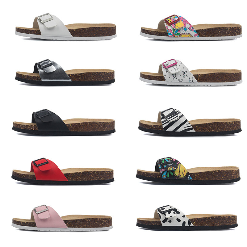 McBoren boken shoes cork slippers flat bottom non-slip beach outside wearing single button male and female same summer Birkenshoe