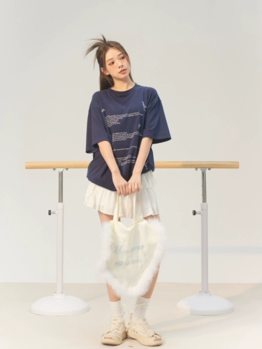 Летняя синяя футболка для влюбленных подходит для мужчин и женщин, короткий рукав, оверсайз, свободный крой