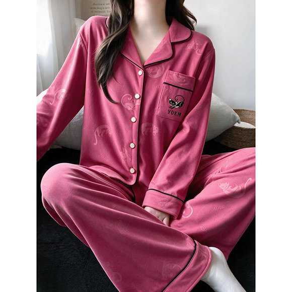 Double-Sided German Velvet Brushed Pajamas for Women, 2026 Autumn and Winter New Style, Long-Sleeved Thin Velvet, Warm and Sweet, Rose Red Home Wear Double-Sided German Velvet Brushed Pajamas for Women, 2026 Autumn and Winter New Style, Long-Sleeved Thin Velvet, Warm and Sweet, Rose Red Home Wear